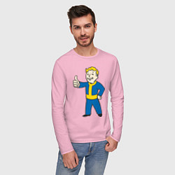 Лонгслив хлопковый мужской Fallout Boy цвета светло-розовый — фото 2