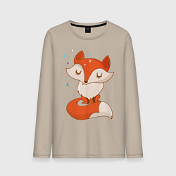 Лонгслив хлопковый мужской Лисичка, цвет: миндальный