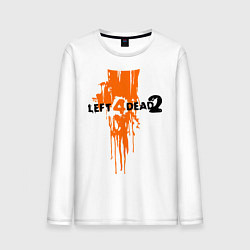 Лонгслив хлопковый мужской Left 4 Dead 2 (кровь из шеи), цвет: белый