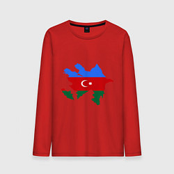 Лонгслив хлопковый мужской Azerbaijan map, цвет: красный