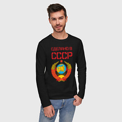 Лонгслив хлопковый мужской Сделано в СССР, цвет: черный — фото 2