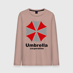 Лонгслив хлопковый мужской Umbrella corporation, цвет: пыльно-розовый