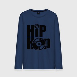 Лонгслив хлопковый мужской Hip-Hop цвета тёмно-синий — фото 1