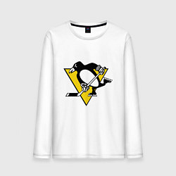 Лонгслив хлопковый мужской Pittsburgh Penguins, цвет: белый