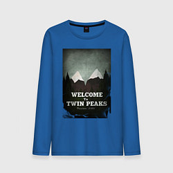 Лонгслив хлопковый мужской Welcome to Twin Peaks цвета синий — фото 1
