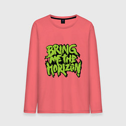 Лонгслив хлопковый мужской Bring me the horizon, цвет: коралловый