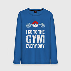 Лонгслив хлопковый мужской Gym Everyday цвета синий — фото 1