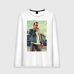 Лонгслив хлопковый мужской Trevor Philips, цвет: белый