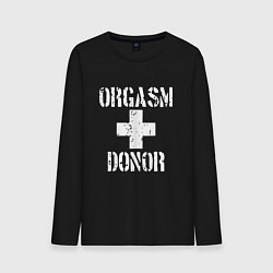 Лонгслив хлопковый мужской Orgasm + donor, цвет: черный