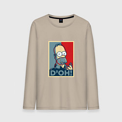 Лонгслив хлопковый мужской D'oh Poster, цвет: миндальный
