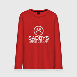 Лонгслив хлопковый мужской Sad Boys (Logo), цвет: красный