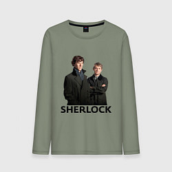 Лонгслив хлопковый мужской Sherlock, цвет: авокадо
