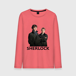 Лонгслив хлопковый мужской Sherlock, цвет: коралловый