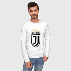 Лонгслив хлопковый мужской Juventus FC: 3 stars, цвет: белый — фото 2