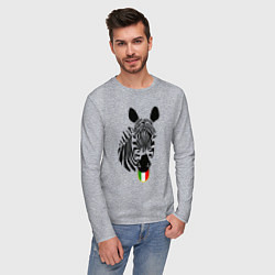 Лонгслив хлопковый мужской Juventus Zebra, цвет: меланж — фото 2