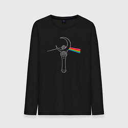 Лонгслив хлопковый мужской Dark side of the moon, цвет: черный