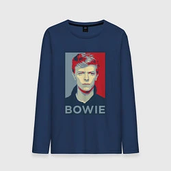 Лонгслив хлопковый мужской Bowie Poster, цвет: тёмно-синий