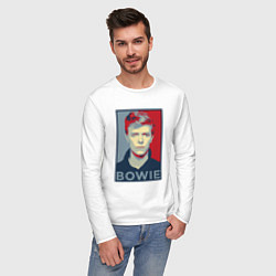Лонгслив хлопковый мужской Bowie Poster, цвет: белый — фото 2