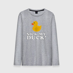 Лонгслив хлопковый мужской Sick my duck!, цвет: меланж