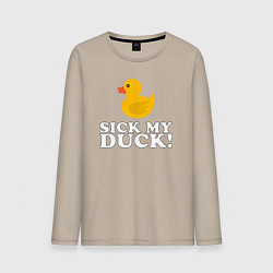Лонгслив хлопковый мужской Sick my duck!, цвет: миндальный
