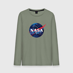 Лонгслив хлопковый мужской NASA: Cosmic Logo, цвет: авокадо