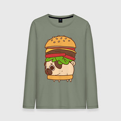 Мужской лонгслив Мопс-бургер
