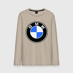 Лонгслив хлопковый мужской Logo BMW, цвет: миндальный