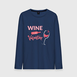 Мужской лонгслив Wine is my Valentine