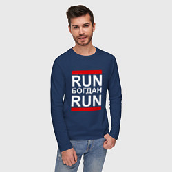 Лонгслив хлопковый мужской Run Богдан Run, цвет: тёмно-синий — фото 2