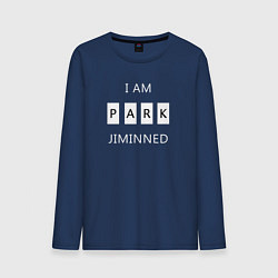 Лонгслив хлопковый мужской BTS: I am Park Jiminned, цвет: тёмно-синий