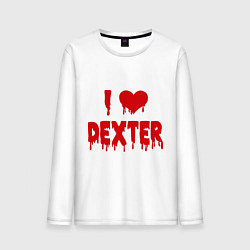 Лонгслив хлопковый мужской I love Dexter, цвет: белый