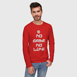 Лонгслив хлопковый мужской No game No life, цвет: красный — фото 2