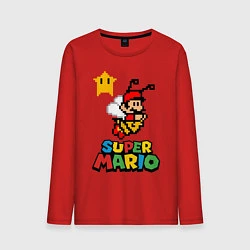 Лонгслив хлопковый мужской Bee Super Mario, цвет: красный