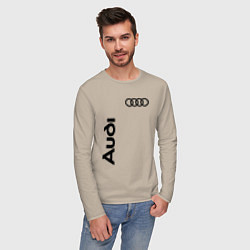 Лонгслив хлопковый мужской Audi Style, цвет: миндальный — фото 2
