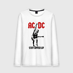 Лонгслив хлопковый мужской AC/DC: Stiff Upper Lip, цвет: белый