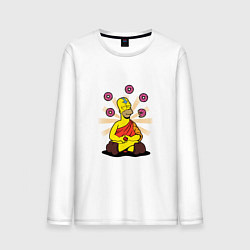 Лонгслив хлопковый мужской Homer Relax, цвет: белый