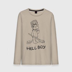 Лонгслив хлопковый мужской Bart: Hell Boy, цвет: миндальный