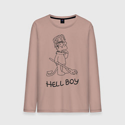Лонгслив хлопковый мужской Bart: Hell Boy, цвет: пыльно-розовый
