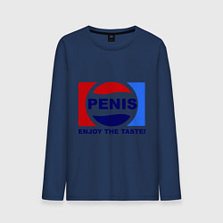 Лонгслив хлопковый мужской Penis. Enjoy the taste, цвет: тёмно-синий