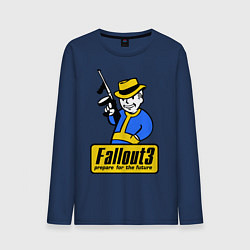Лонгслив хлопковый мужской Fallout 3 Man, цвет: тёмно-синий