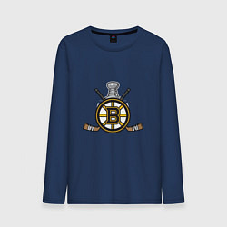 Лонгслив хлопковый мужской Boston Bruins Hockey, цвет: тёмно-синий