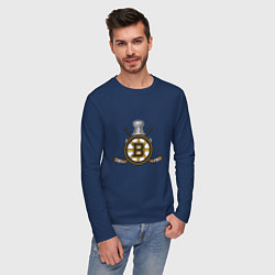 Лонгслив хлопковый мужской Boston Bruins Hockey, цвет: тёмно-синий — фото 2