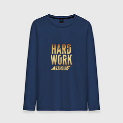 Лонгслив хлопковый мужской Hard Work: Gold, цвет: тёмно-синий