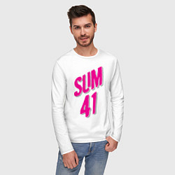 Лонгслив хлопковый мужской Sum 41: Pink style, цвет: белый — фото 2