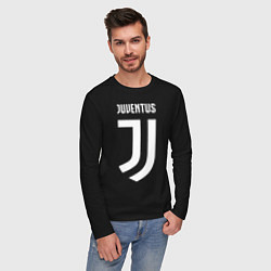 Лонгслив хлопковый мужской FC Juventus, цвет: черный — фото 2