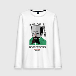 Лонгслив хлопковый мужской Dostoevsky Crime, цвет: белый