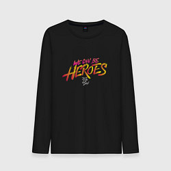 Лонгслив хлопковый мужской Can be heroes, цвет: черный
