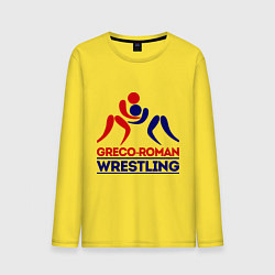 Лонгслив хлопковый мужской Greco-roman wrestling цвета желтый — фото 1