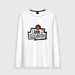Лонгслив хлопковый мужской Basketball: I love this game, цвет: белый