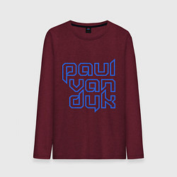 Лонгслив хлопковый мужской Paul van Dyk: Circuit цвета меланж-бордовый — фото 1